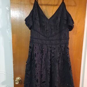 Ladies Venus Black Dress With Cutout Overlay Size 12